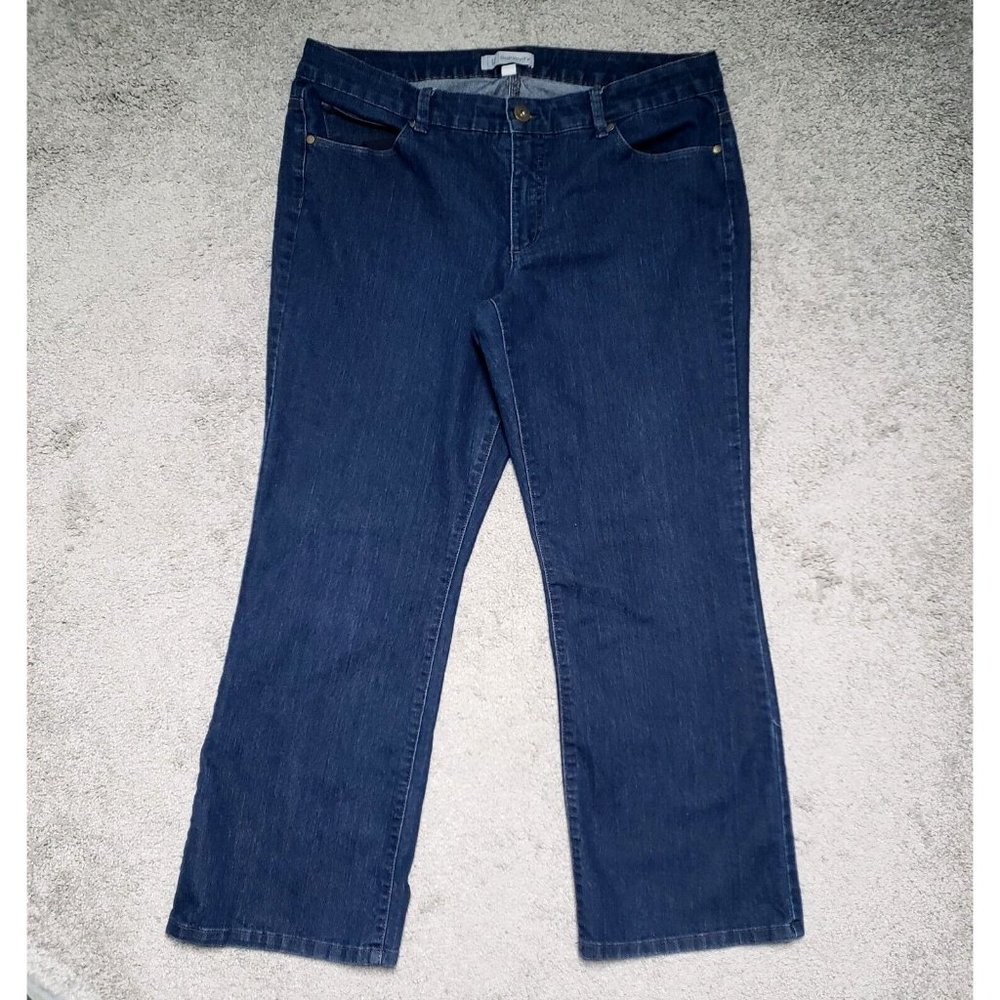 Relativity Women's Size 16 Average Mid-Rise Bootcut Blue Denim Jeans